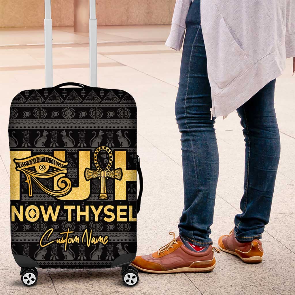 Personalized Truth Know Thyself Luggage Cover Eye of Horus and Ankh