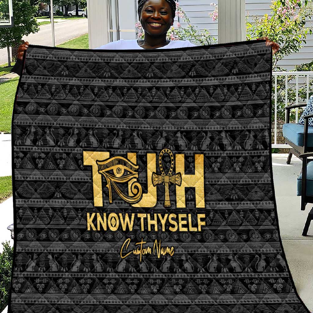 Personalized Truth Know Thyself Quilt Eye of Horus and Ankh