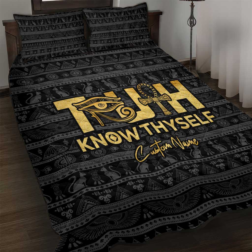 Personalized Truth Know Thyself Quilt Bed Set Eye of Horus and Ankh