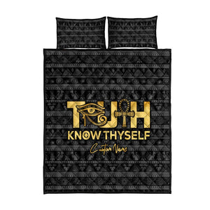 Personalized Truth Know Thyself Quilt Bed Set Eye of Horus and Ankh