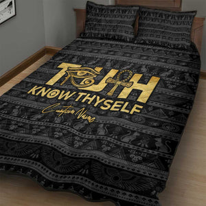 Personalized Truth Know Thyself Quilt Bed Set Eye of Horus and Ankh