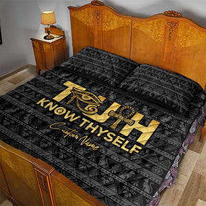 Personalized Truth Know Thyself Quilt Bed Set Eye of Horus and Ankh