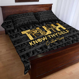 Personalized Truth Know Thyself Quilt Bed Set Eye of Horus and Ankh