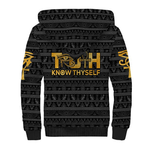 Personalized Truth Know Thyself Sherpa Hoodie Eye of Horus and Ankh