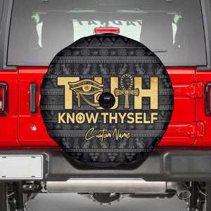 Personalized Truth Know Thyself Spare Tire Cover Eye of Horus and Ankh