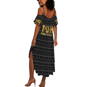 Personalized Truth Know Thyself Summer Maxi Dress Eye of Horus and Ankh