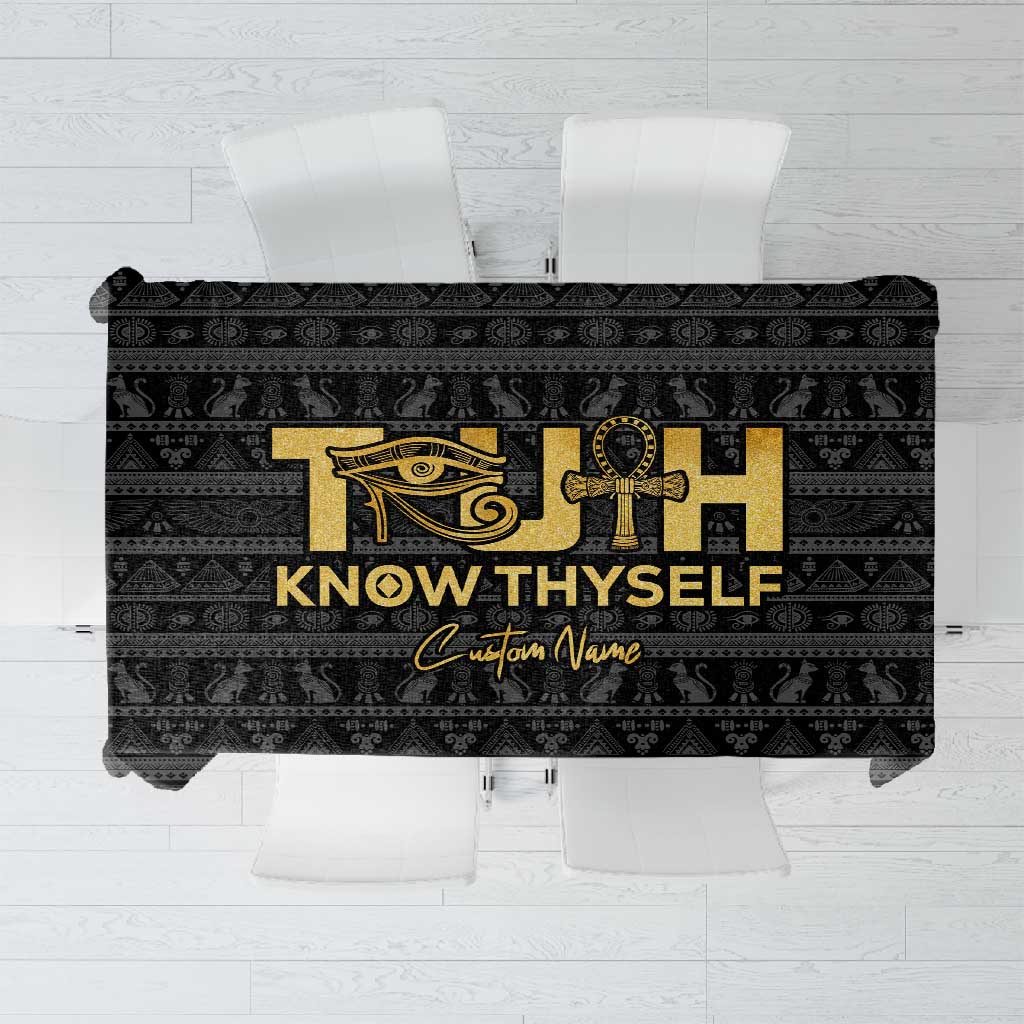 Personalized Truth Know Thyself Tablecloth Eye of Horus and Ankh