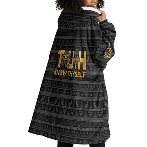 Personalized Truth Know Thyself Wearable Blanket Hoodie Eye of Horus and Ankh