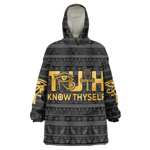 Personalized Truth Know Thyself Wearable Blanket Hoodie Eye of Horus and Ankh