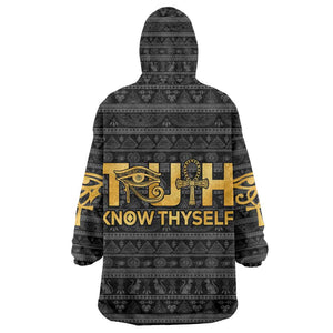 Personalized Truth Know Thyself Wearable Blanket Hoodie Eye of Horus and Ankh