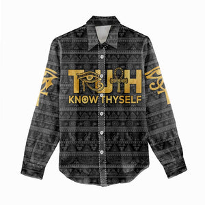 Personalized Truth Know Thyself Women Casual Shirt Eye of Horus and Ankh