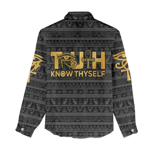 Personalized Truth Know Thyself Women Casual Shirt Eye of Horus and Ankh