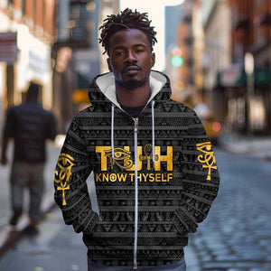 Personalized Truth Know Thyself Zip Hoodie Eye of Horus and Ankh