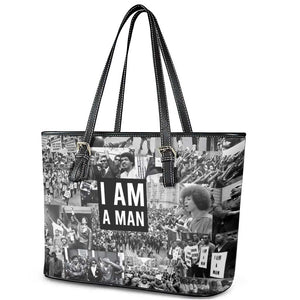 Black Power Leather Tote Bag African American Culture