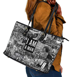 Black Power Leather Tote Bag African American Culture