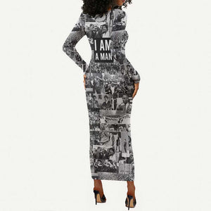 Black Power Long Sleeve Bodycon Dress African American Culture