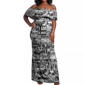 Black Power Off Shoulder Maxi Dress African American Culture