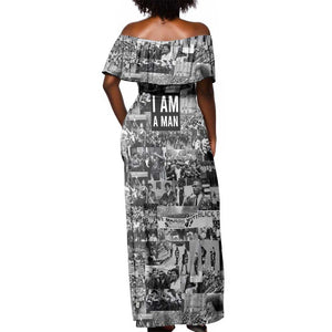 Black Power Off Shoulder Maxi Dress African American Culture