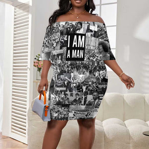 Black Power Off Shoulder Short Dress African American Culture