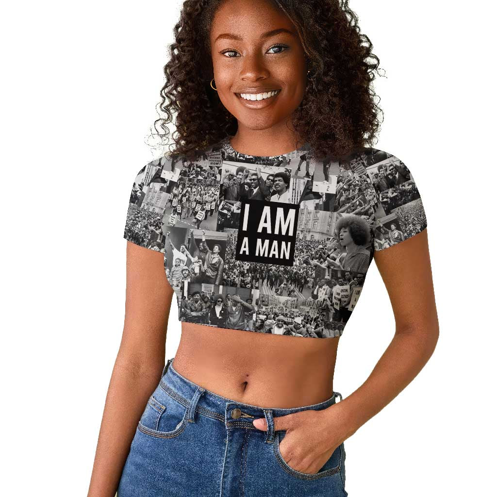 Black Power Raglan Cropped T shirt African American Culture