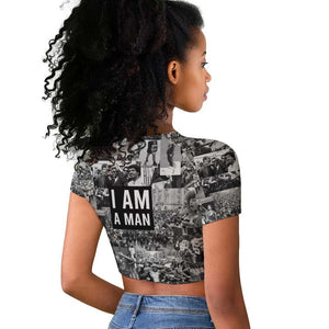 Black Power Raglan Cropped T shirt African American Culture