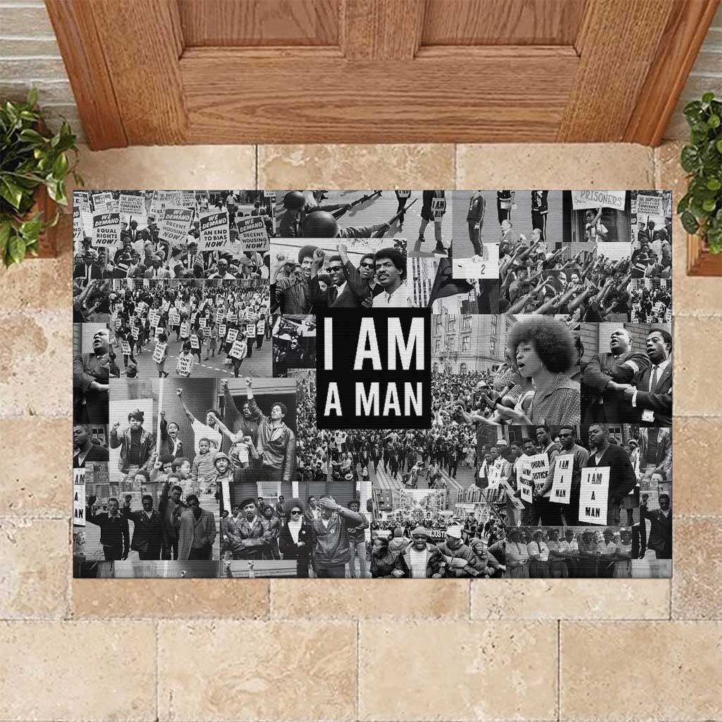 Black Power Rubber Doormat African American Culture