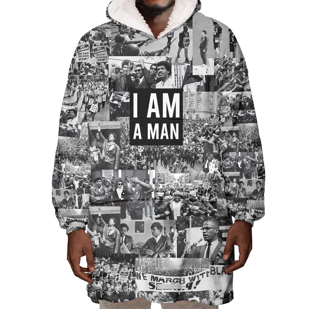 Black Power Wearable Blanket Hoodie African American Culture