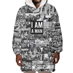 Black Power Wearable Blanket Hoodie African American Culture