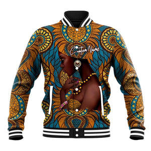 Personalized Black Girl Flora Baseball Jacket African Women DT02