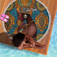 Personalized Black Girl Flora Beach Blanket African Women