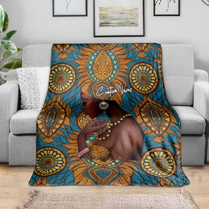 Personalized Black Girl Flora Blanket African Women