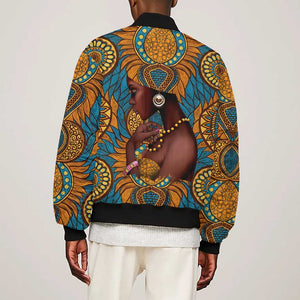 Personalized Black Girl Flora Bomber Jacket African Women