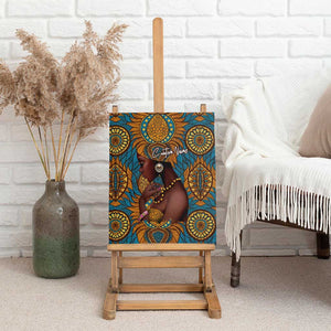 Personalized Black Girl Flora Canvas Wall Art African Women