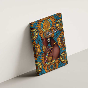 Personalized Black Girl Flora Canvas Wall Art African Women