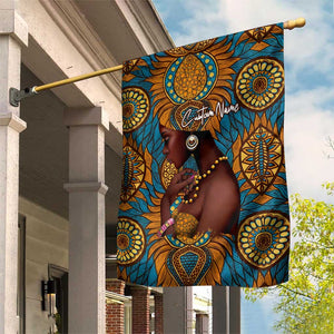 Personalized Black Girl Flora Garden Flag African Women