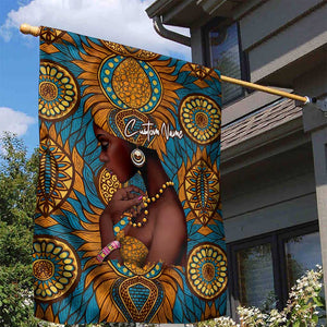 Personalized Black Girl Flora Garden Flag African Women