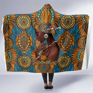 Personalized Black Girl Flora Hooded Blanket African Women