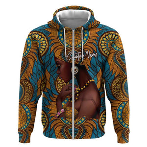 Personalized Black Girl Flora Hoodie African Women