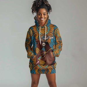 Personalized Black Girl Flora Hoodie Dress African Women