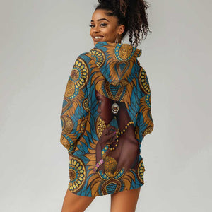 Personalized Black Girl Flora Hoodie Dress African Women