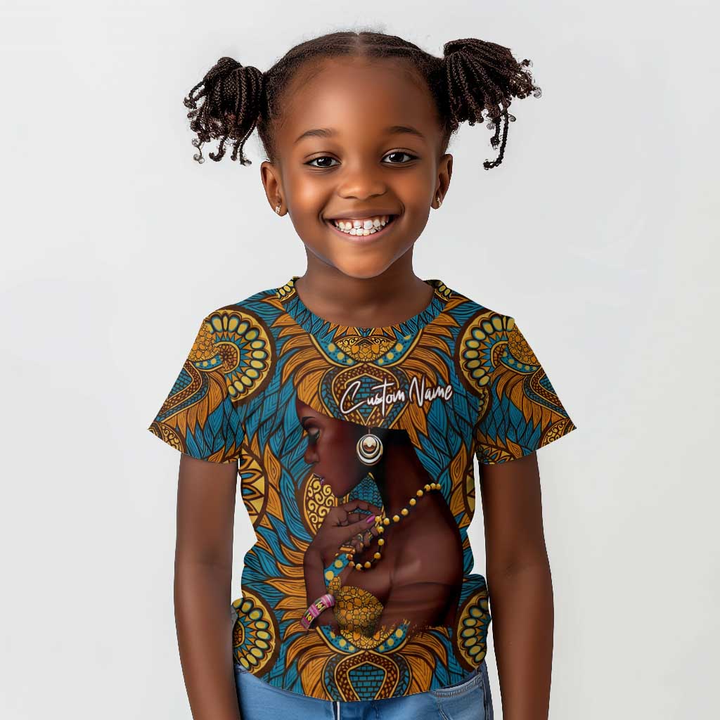 Personalized Black Girl Flora Kid T shirt African Women