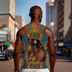 Personalized Black Girl Flora Men Tank Top African Women