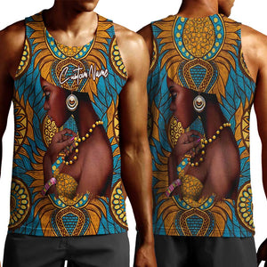 Personalized Black Girl Flora Men Tank Top African Women