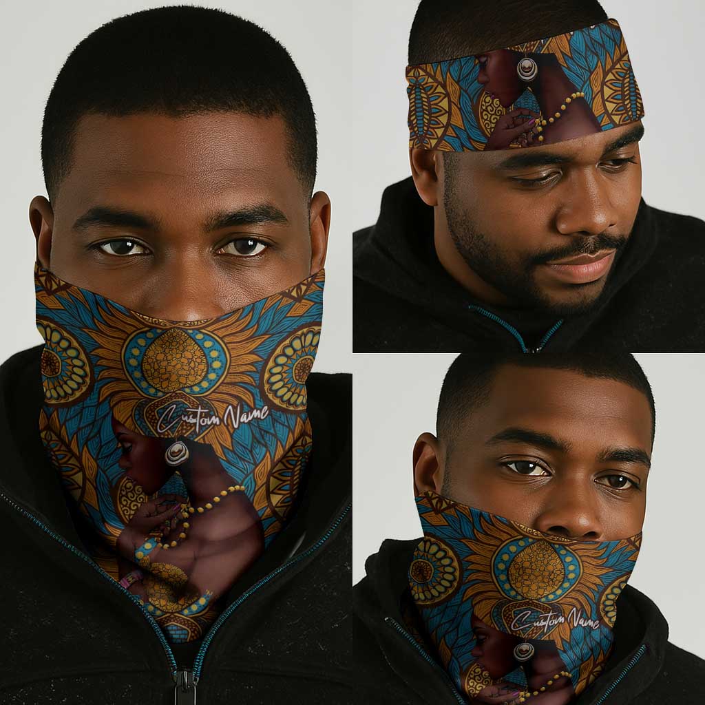Personalized Black Girl Flora Neck Gaiter African Women DT02