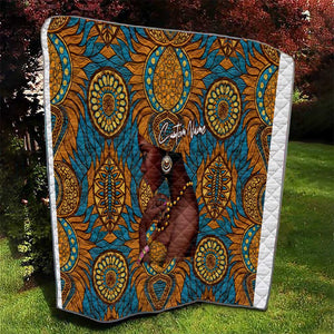 Personalized Black Girl Flora Quilt African Women