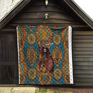 Personalized Black Girl Flora Quilt African Women