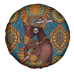 Personalized Black Girl Flora Spare Tire Cover African Women