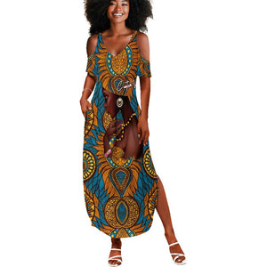 Personalized Black Girl Flora Summer Maxi Dress African Women