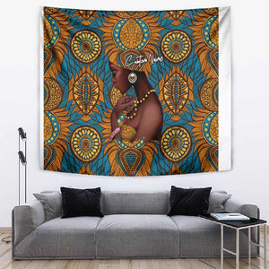 Personalized Black Girl Flora Tapestry African Women