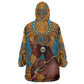 Personalized Black Girl Flora Wearable Blanket Hoodie African Women